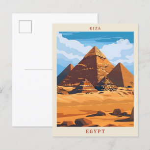 Gizeh Ägypten Elegante Vintage Reise Postkarte