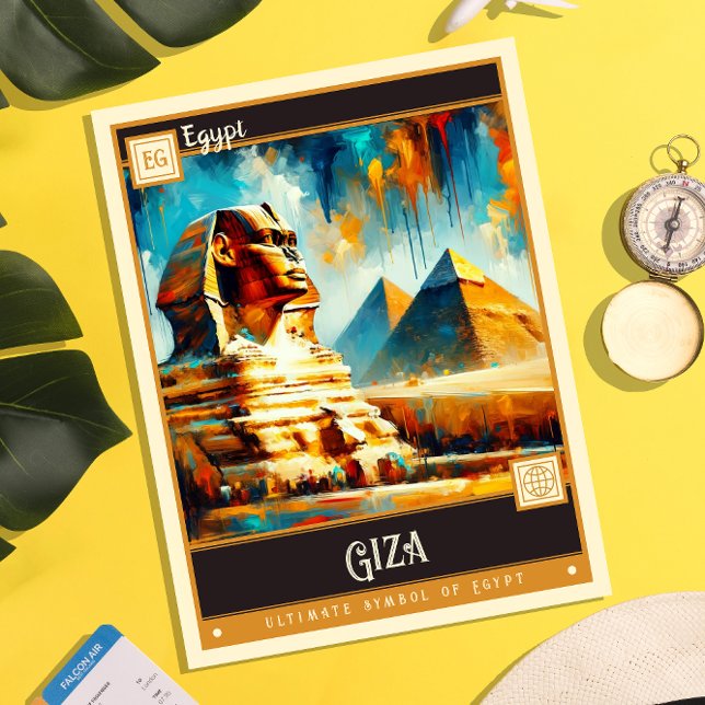 Gizeh, Ägypten | Vintage Malerei Postkarte (Von Creator hochgeladen)