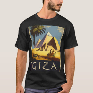 Gizeh Pyramids Vintage Travel Art Poster T-Shirt
