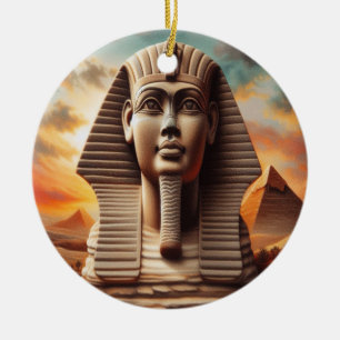 Gizeh Sphinx Kopf mit Pyramiden Ägypten Reise Keramik Ornament