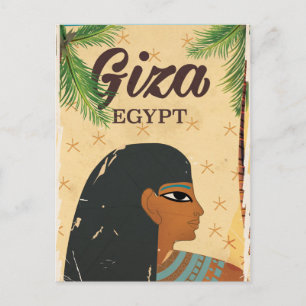 Gizeh, Vintages Reiseplakat in Ägypten Postkarte
