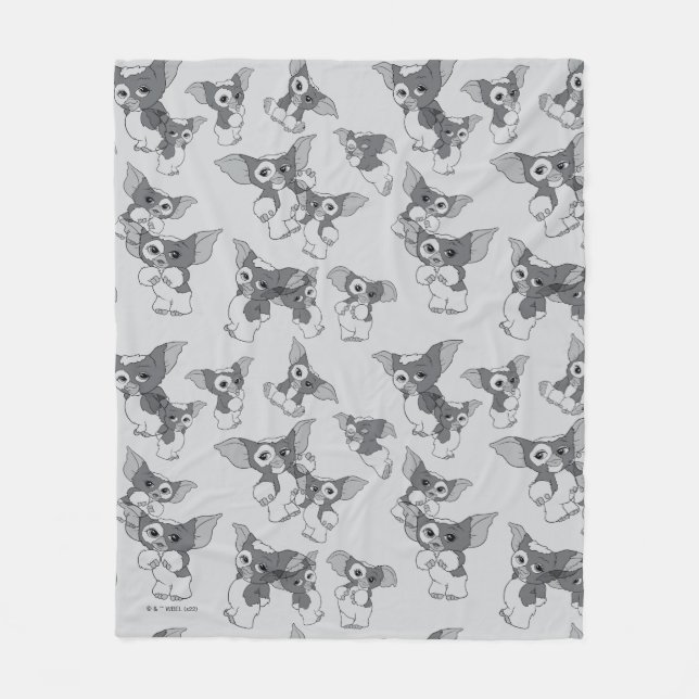 Gizmo | Black & White Pattern Fleecedecke (Vorderseite)