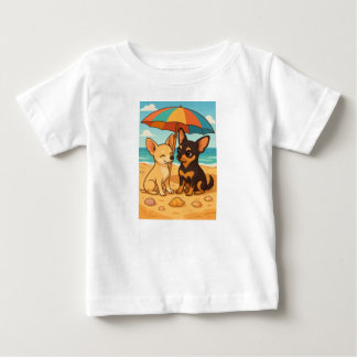 Gizmo in Love - Beach Day with His Sweetheart Baby T-shirt