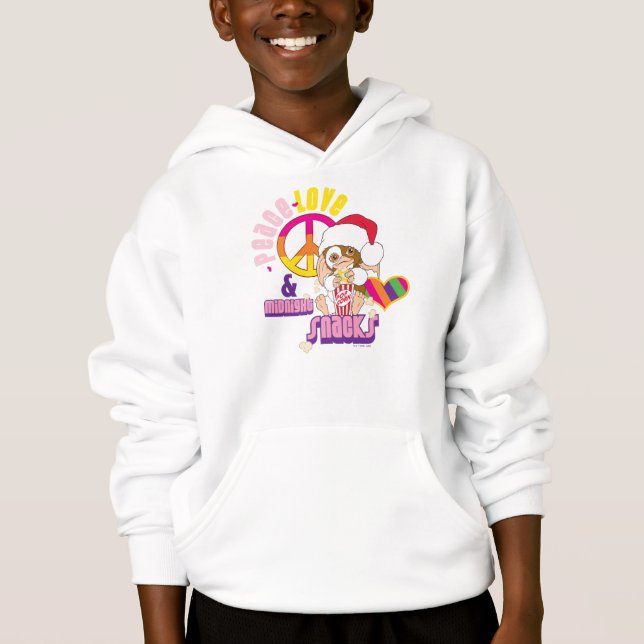 Gizmo | Peace Liebe & Midnight Snacks Hoodie (Vorderseite)