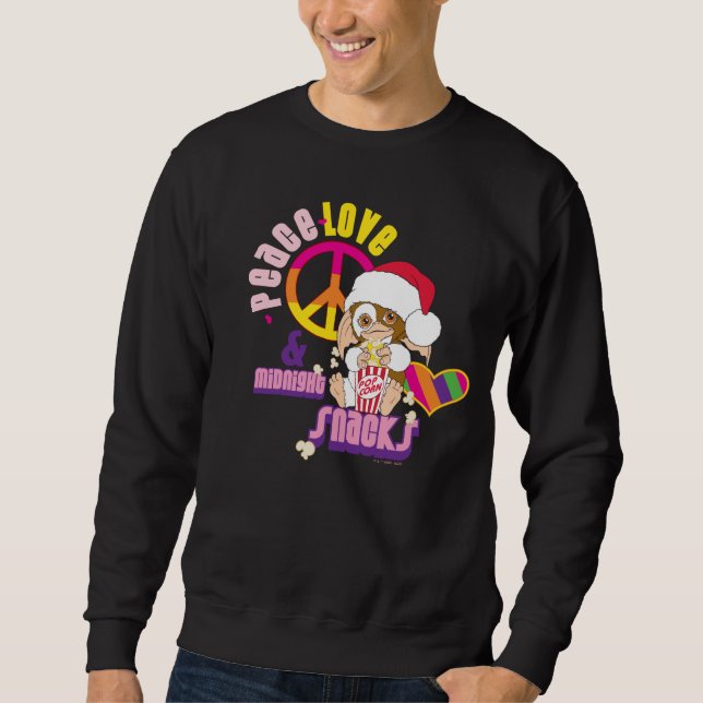 Gizmo | Peace Liebe & Midnight Snacks Sweatshirt (Vorderseite)