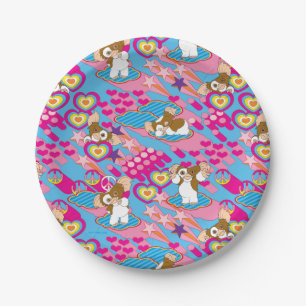 Gizmo Pink Peace & Liebe Pattern Pappteller