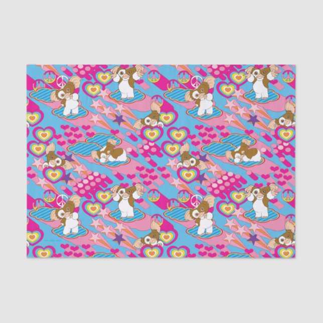 Gizmo | Pink Peace & Liebe Pattern Seidenpapier (Vorderseite)