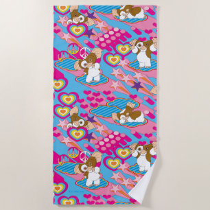 Gizmo Pink Peace & Liebe Pattern Strandtuch