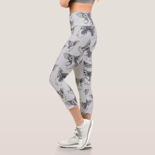 Gizmo   Schwarz-Weiß-Muster Capri Leggings