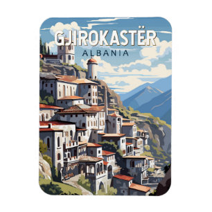 Gjirokaster Albanien Reise Kunst Vintage Magnet