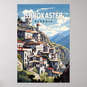 Gjirokaster Albanien Reise Kunst Vintage Poster