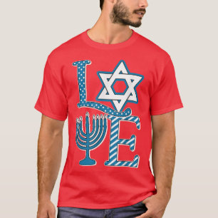 gJLb Liebe Hanukkah Happy Hanukkah Menorah Jüdisch T-Shirt