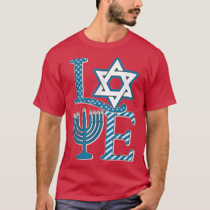 gJLb Liebt Chanukka Frohes Chanukka Menora Jüdisch T-Shirt