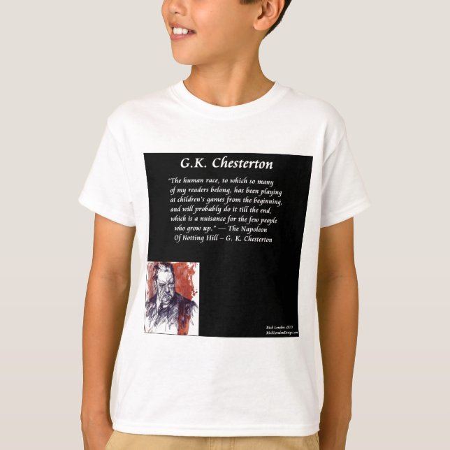 GK Chesterton & Opening Book Line T-Shirt (Vorderseite)