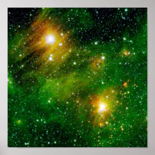 GL490 Green Gas Cloud Nebula - NASA Weltraumfoto Poster