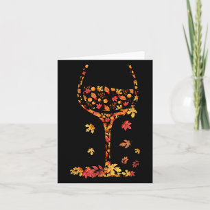 Gl of Wine Maple Leaf Herbst Sonnenschein Wein Karte