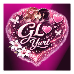 GL Yuri Girls’ Love Anime Ästhetik Design Fotodruck