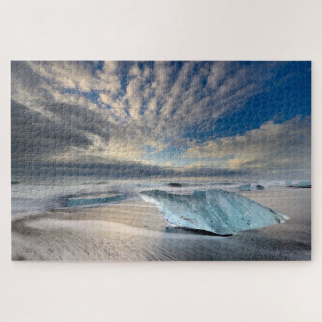 Glacial Blue Ice am Jokulsarlon Beach in Island Puzzle (Horizontal)