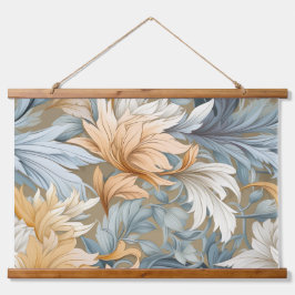 Glacial Flora Symphony Winter Botanical Wandteppich Mit Holzrahmen