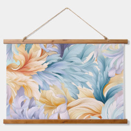 Glacial Flora Symphony Winter Botanical Wandteppich Mit Holzrahmen