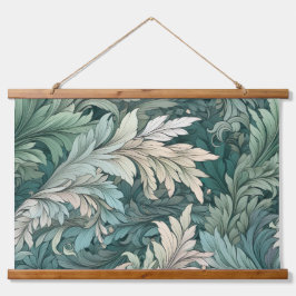 Glacial Flora Symphony Winter Botanical Wandteppich Mit Holzrahmen