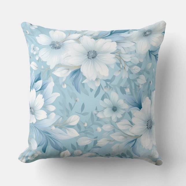 Glacial Garden Winter Botanisch Kissen (Vorderseite)