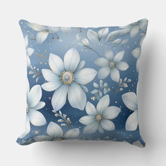 Glacial Garden Winter Botanisch Kissen (Vorderseite)