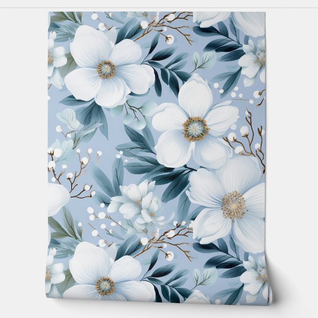 Glacial Garden Winter Botanisch Tapete (Abrollen)