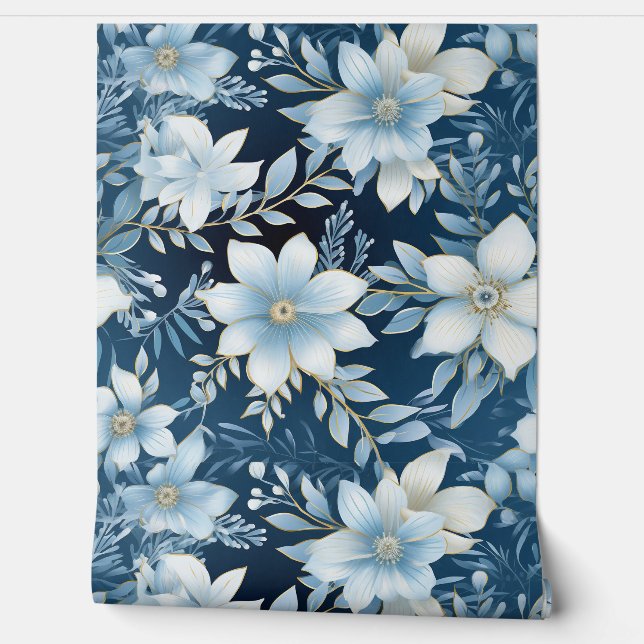 Glacial Garden Winter Botanisch Tapete (Abrollen)