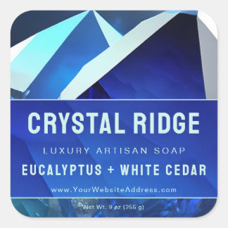 Glacial Mountain Magical Abstrakt Product Labels Quadratischer Aufkleber