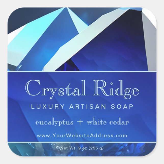 Glacial Mountain Magical Mystic Abstrakt Crystal Quadratischer Aufkleber (Vorderseite)