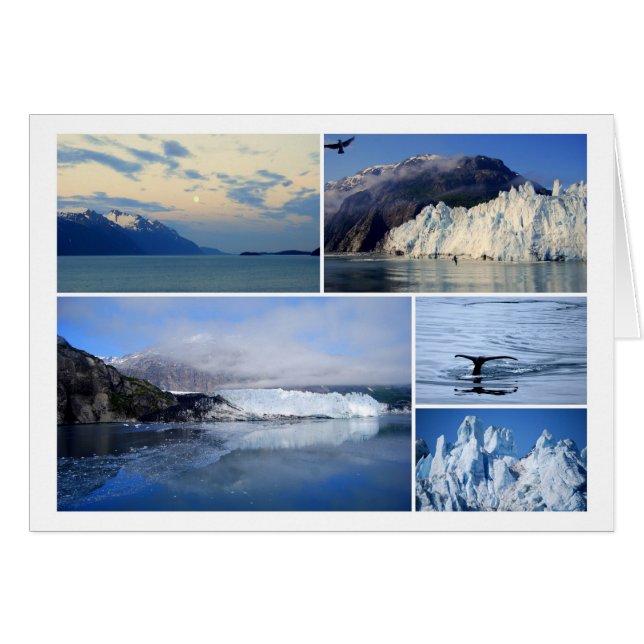 Glacier Bay Alaska Collage Card (Vorderseite (Horizontal))