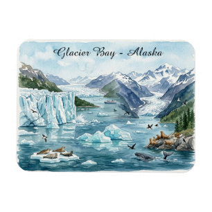 Glacier Bay Alaska Nationalpark Aquarell Magnet