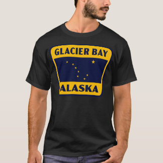 Glacier Bay Alaska Retro Abzeichen gelb T-Shirt
