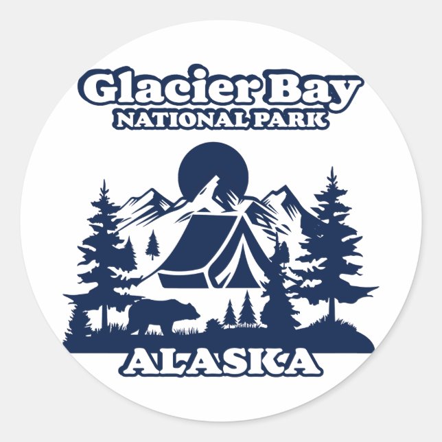 Glacier Bay Alaska Runder Aufkleber (Vorderseite)