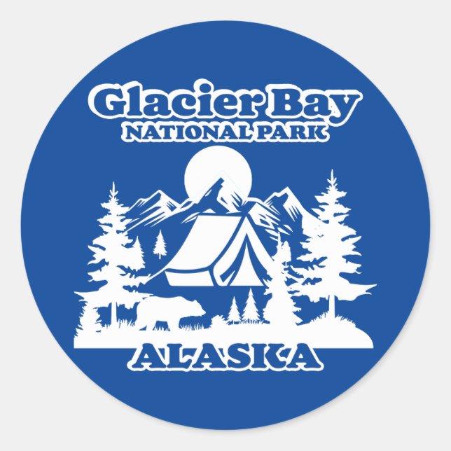 Glacier Bay Alaska Runder Aufkleber (Vorderseite)