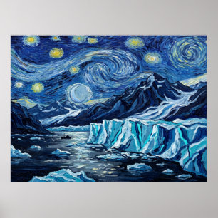 Glacier Bay Alaska Sternenhimmel-Landschaft Poster