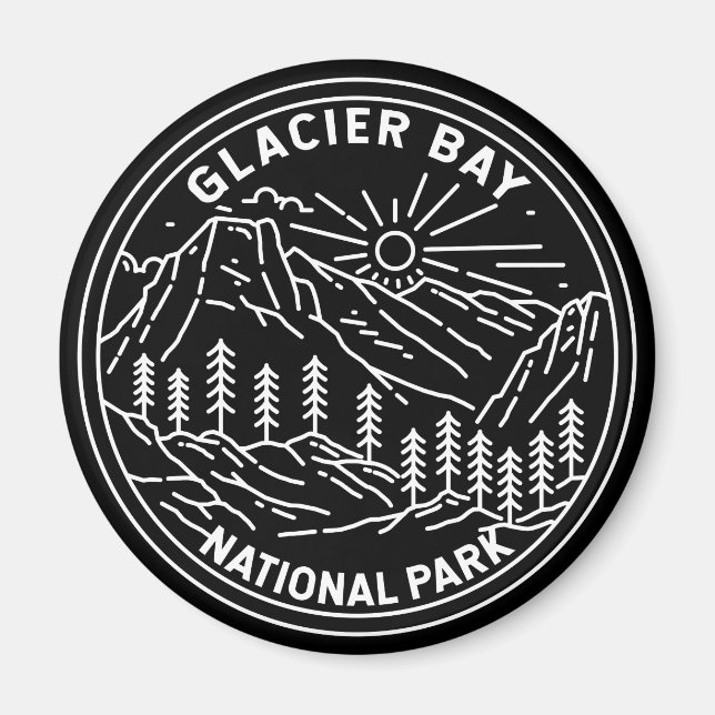 Glacier Bay National Park Alaska Monoline Magnet (Vorne)