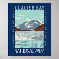 Glacier Bay National Park Alaska Retro Not leidend