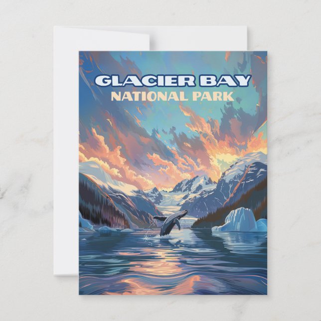 Glacier Bay National Park Alaska Whale Flat Card (Vorderseite)