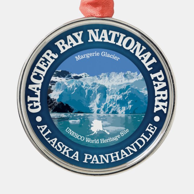 Glacier Bay National Park (Farbe) Ornament Aus Metall (Vorne)