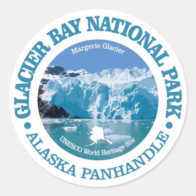Glacier Bay National Park (Farbe) Runder Aufkleber (Vorderseite)
