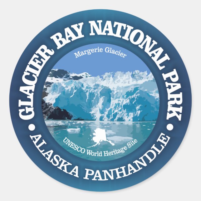 Glacier Bay National Park (Farbe) Runder Aufkleber (Vorderseite)
