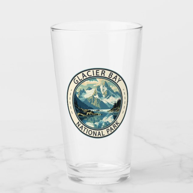 Glacier Bay National Park Illustration Reisen Art Glas (Vorderseite)