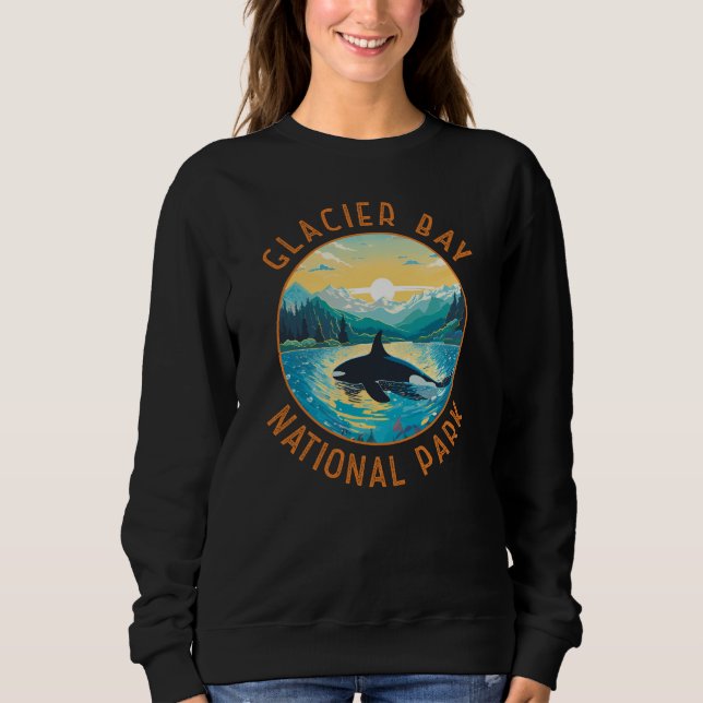 Glacier Bay National Park Orca Distressed Circle Sweatshirt (Vorderseite)