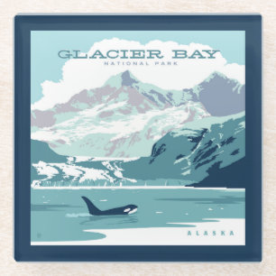 Glacier Bay National Park   Orca Glasuntersetzer