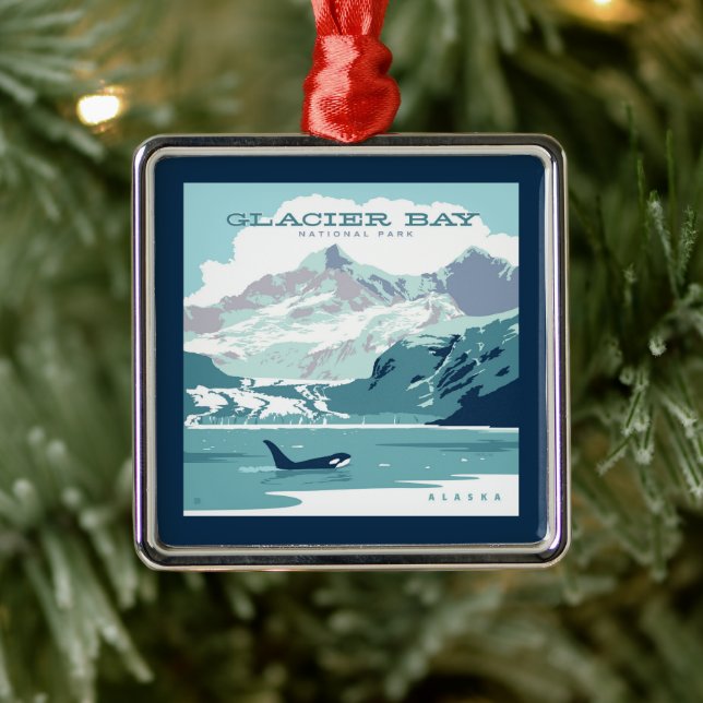 Glacier Bay National Park | Orca Ornament Aus Metall (Baum)