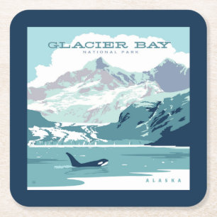 Glacier Bay National Park   Orca Rechteckiger Pappuntersetzer