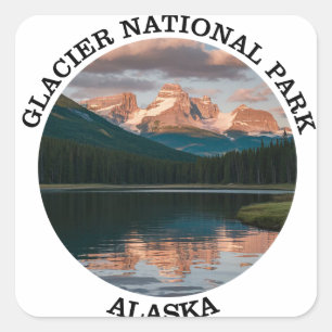 Glacier Bay National Park Quadratischer Aufkleber