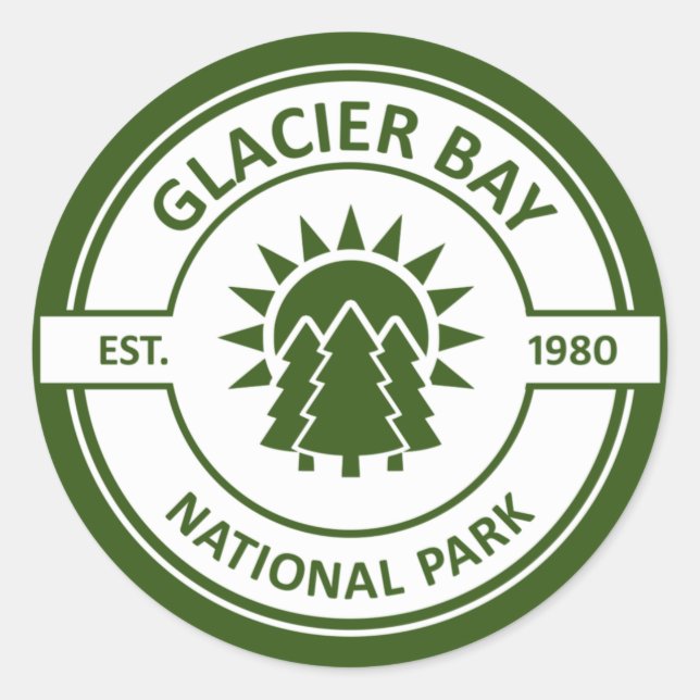 Glacier Bay National Park Runder Aufkleber (Vorderseite)